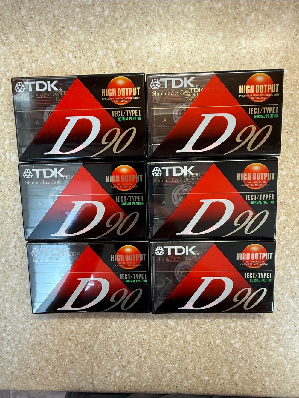 TDK D90 High Output Cassette Tapes Lot of 8 Red & Black - Picture 3 of 9